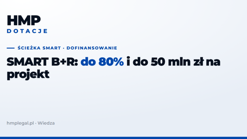 Ścieżka SMART B+R: ile dotacji realnie, od 35 do 80%