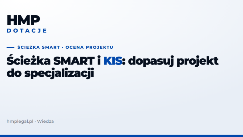 Ścieżka SMART a KIS: bez zgodności nie ma dofinansowania